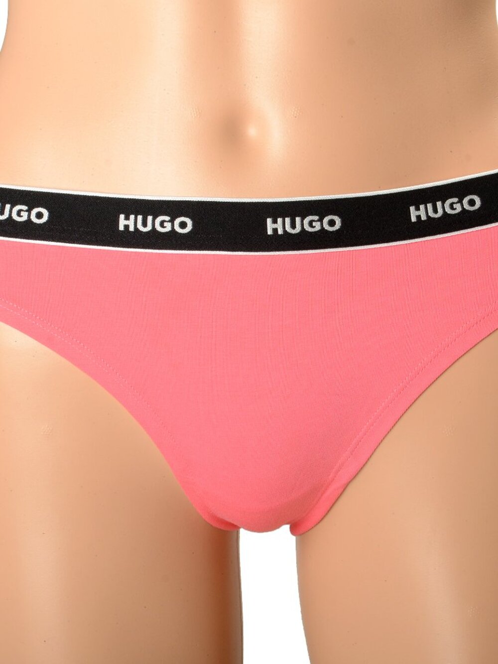 Hugo Boss Women's "Thong Stripe" Pink Logo Thong Panties US S IT 40
